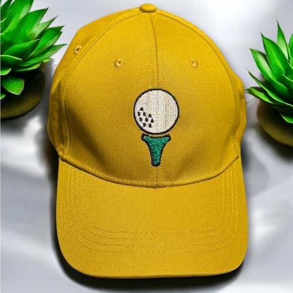 🆕Dark Yellow Golf Embroidered Cap - Picture 5 of 15